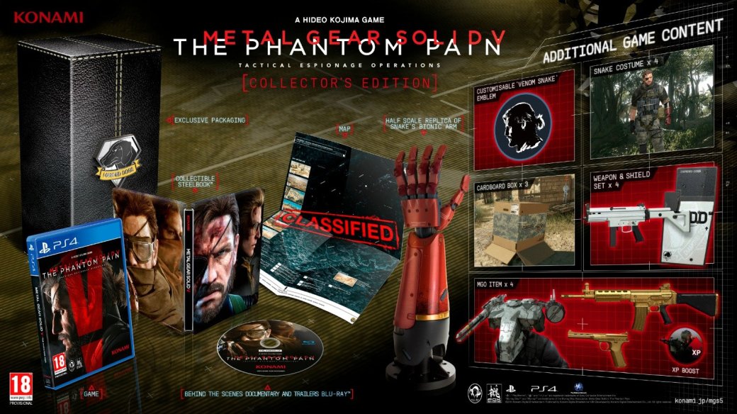 Дата выхода и состав коллекционного издания MGS 5: The Phantom Pain - Изображение 1 Дата выхода и состав коллекционного издания MGS 5: The Phantom Pain - Изображение 1