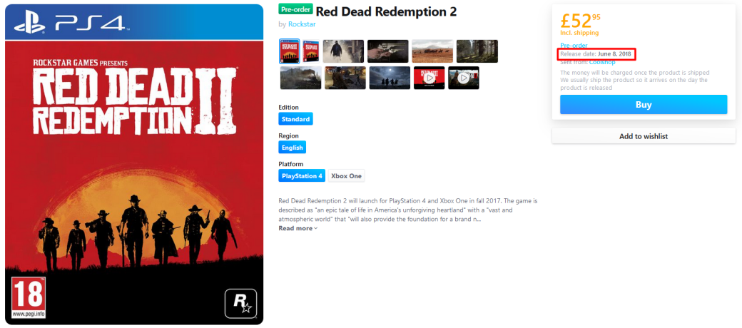 Датский ритейлер слил дату релиза Red Dead Redemption 2?!. - Изображение 2