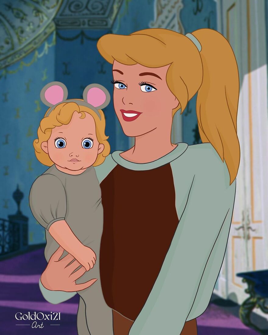 Российская художница изобразила принцесс Disney в виде мам с детьми | Канобу - Изображение 3975